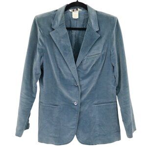 Dimension V Velvet Blazer Womens 12 Blue Well Worn Classic Timeless Boho Vintage